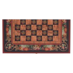 GAEM Игра настольная 3 в 1 (шахматы, шашки, нарды) "Цветы", L50 W25 H6 см