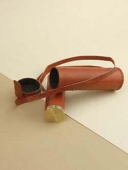 Nautical Подзорная труба в кожаном футляре