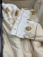 Комплект в кроватку 6-ти предметный "Спящие зверушки" (бежевый цвет)