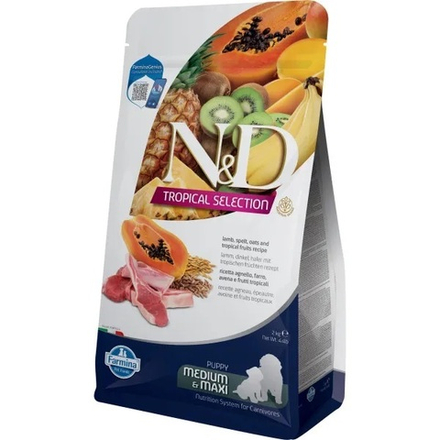 Farmina N&D TROPICAL SELECTION д/с щенков MEDIUM/MAXI ягненок - 2 кг СРОК 21.09.26
