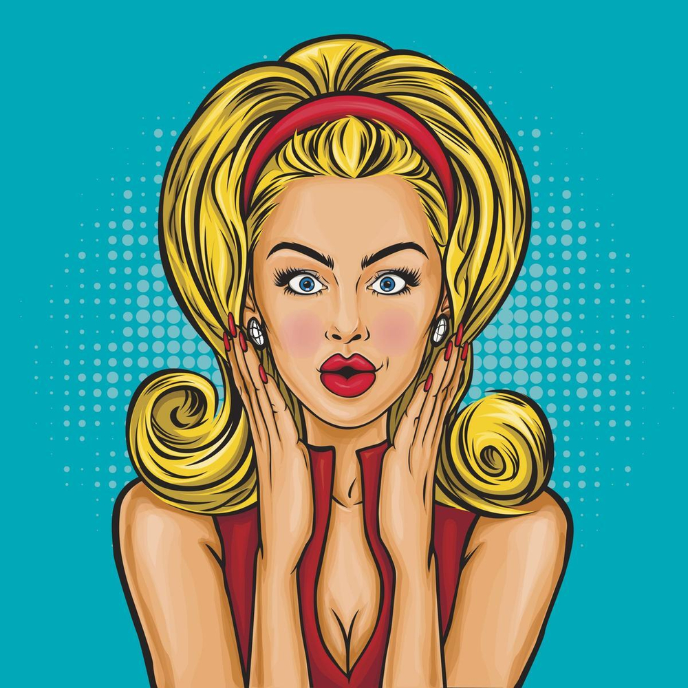 Алмазная мозаика 30*40см. полн.заполн. "Дама поп арт" (Арт. WFC059)