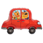 Фольгированный шар-фигура «Три кота в автомобиле» 76 см