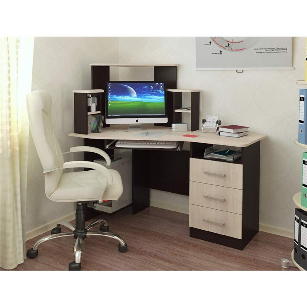 Стол компьютерный № 1 Венге / Дуб белфорт