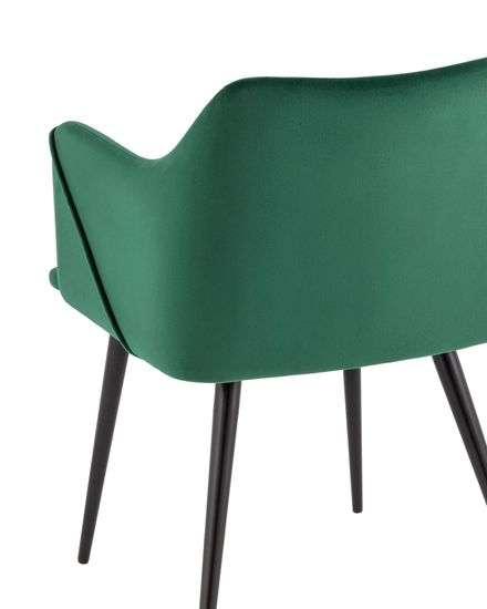 Стул с подлокотниками Джоэл велюр зелёный