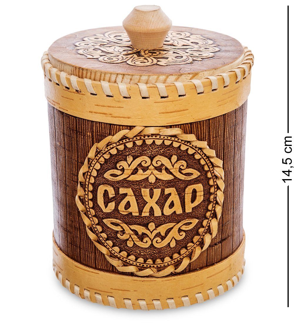 Народные промыслы BST-315/ 2 Туесок «Сахар» бол. (береста)