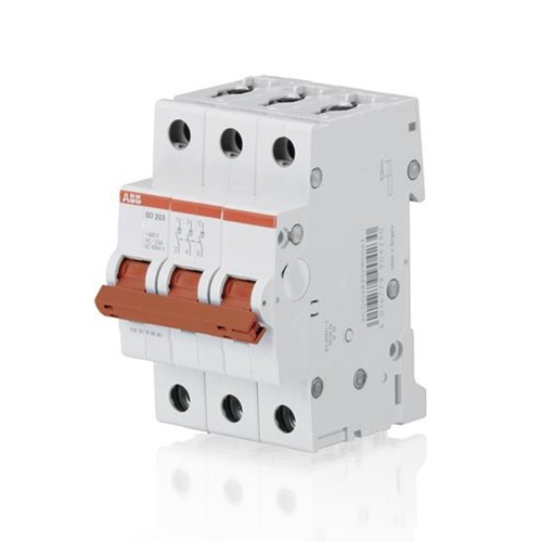 Рубильник модульный 3П 40А рычаг красный SD203/40 ABB (выключатель нагрузки) 2CDD283101R0040