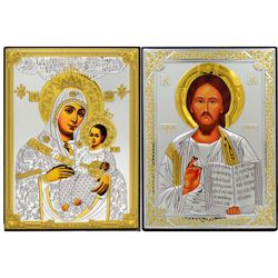 Венчальные иконы: Спаситель и Вифлеемская Божия Матерь.