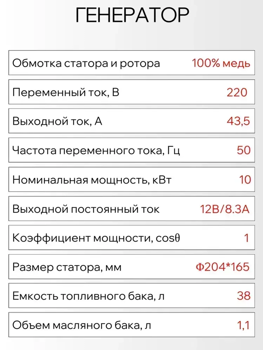 Генератор бензиновый электрический Powerac PR13700H2E-ATS (11кВт, 220В, 18л.с., АВТОЗАПУСК)