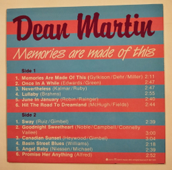 Винтажная виниловая пластинка LP Dean Martin Memories Are Made Of This (Sweden 1987)