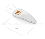 Balmain Hair Couture Заколка-клип Лист кожаная, белая Limited Edition Printemps Leather Snap Hair Clip