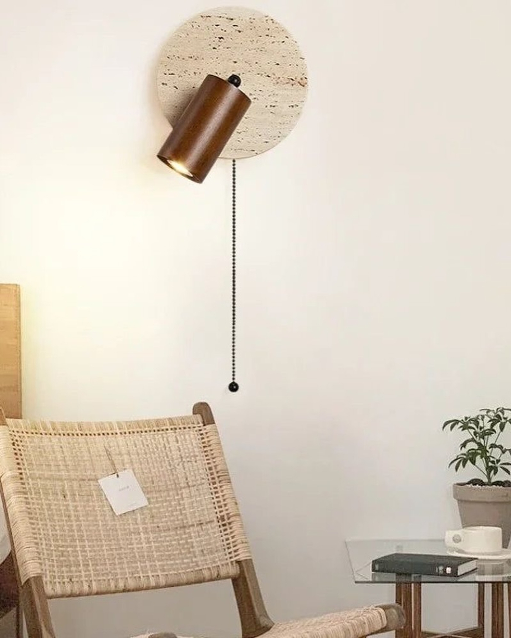 Бра из травертина с выключателем