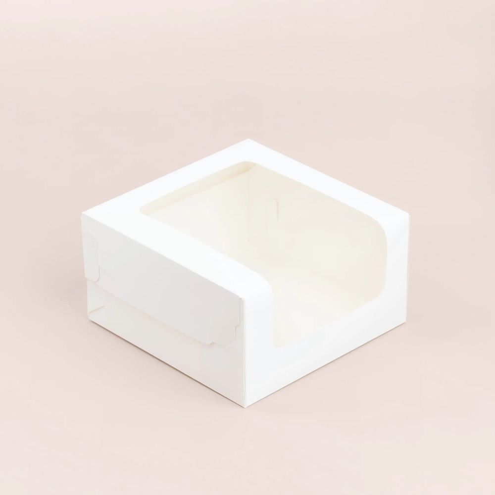 Коробка для торта с увеличенным окном 180*180*100 мм