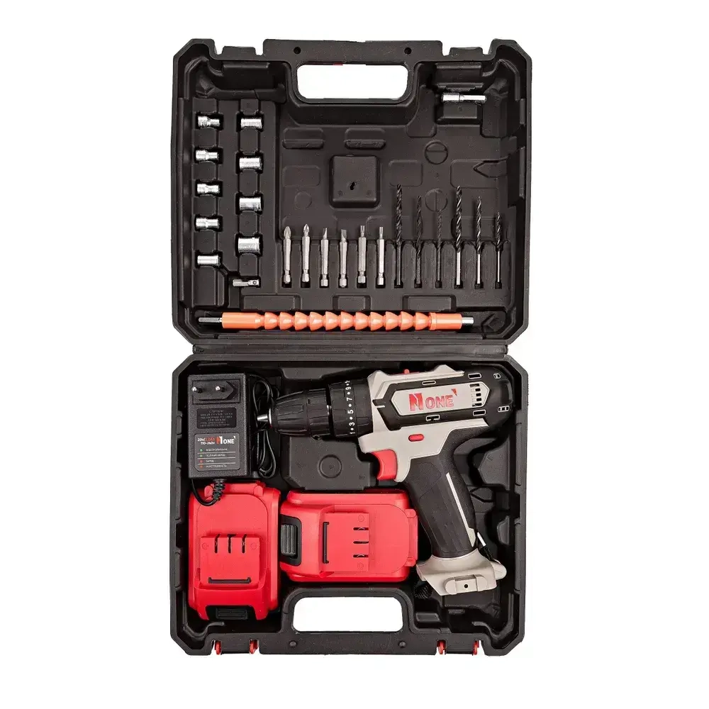 Шуруповерт аккумуляторный 24 предмета в комплекте 20V, 2,0Ah, 2акк, 32Hm Number One RCD20/2.0-C-PROMO