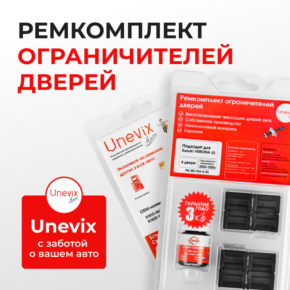 Ремкомплект ограничителей дверей Suzuki VERONA (I) RP625 (4 двери, тип 34) 2003-2006