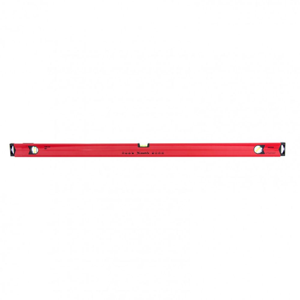 34712 Уровень алюминиевый магнитный, 1200мм, фрезерованный, 3 глазка (1 зеркальный), усиленный/ Matrix