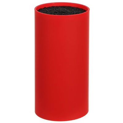 Подставка для ножей, пластик, цилиндрическая, 11х11х22 см, красн, Y4-4947