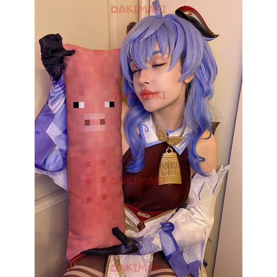 Мини дакимакура Свинья Майнкрафт | Minecraft арт. M1225, 60х20 см