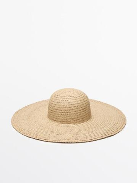 Massimo Dutti Шляпа из рафии, бежевый