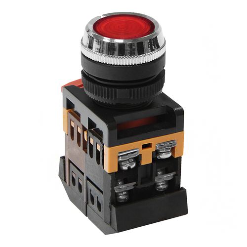 Кнопочный выключатель ABLFS-22 красная с подсветкой 1з+1р 230В