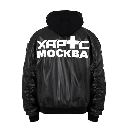 Бомбер Heartz Moskva Black Series Oversized черная