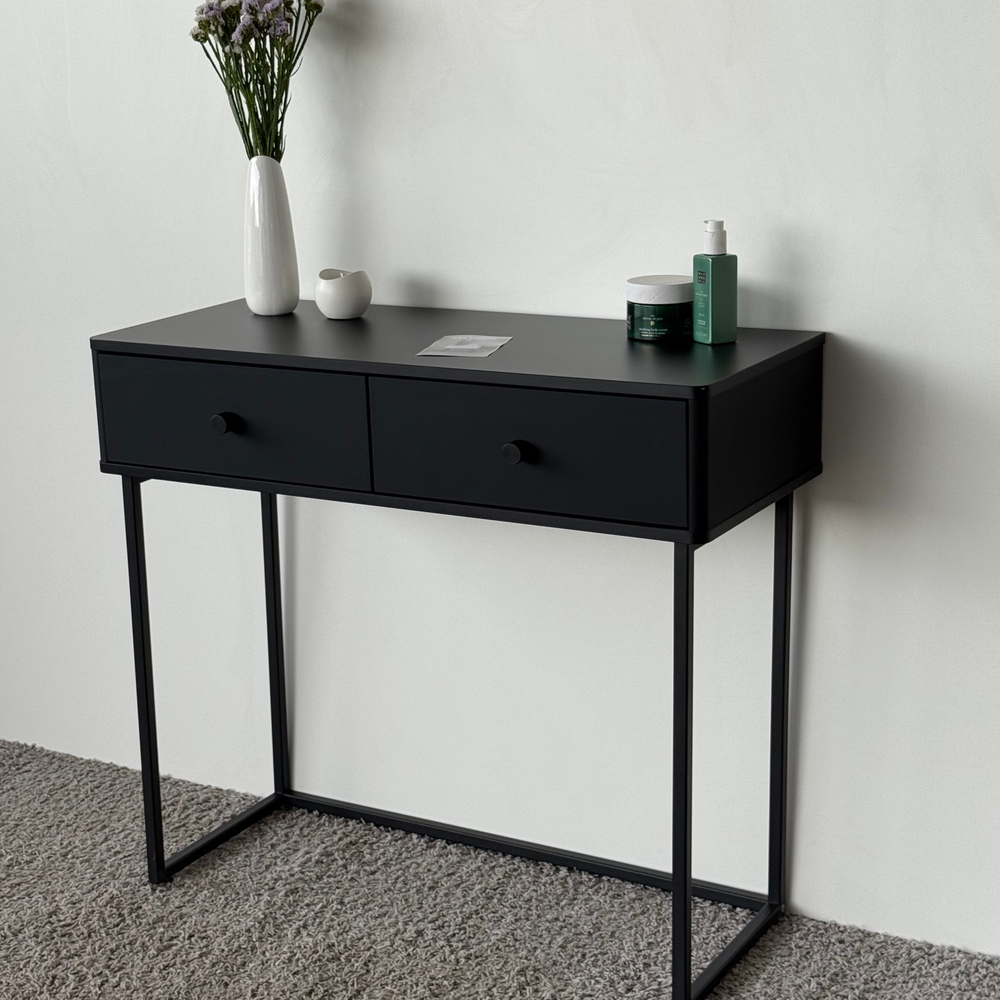 Туалетный столик консоль ROYAL 5311 эко (Черный-Черный-р.черная)