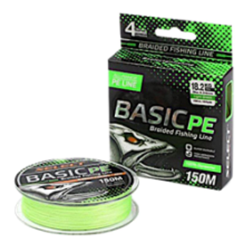Шнур Select Basic PE 150м 0.12мм 5.60кг Light green 1шт