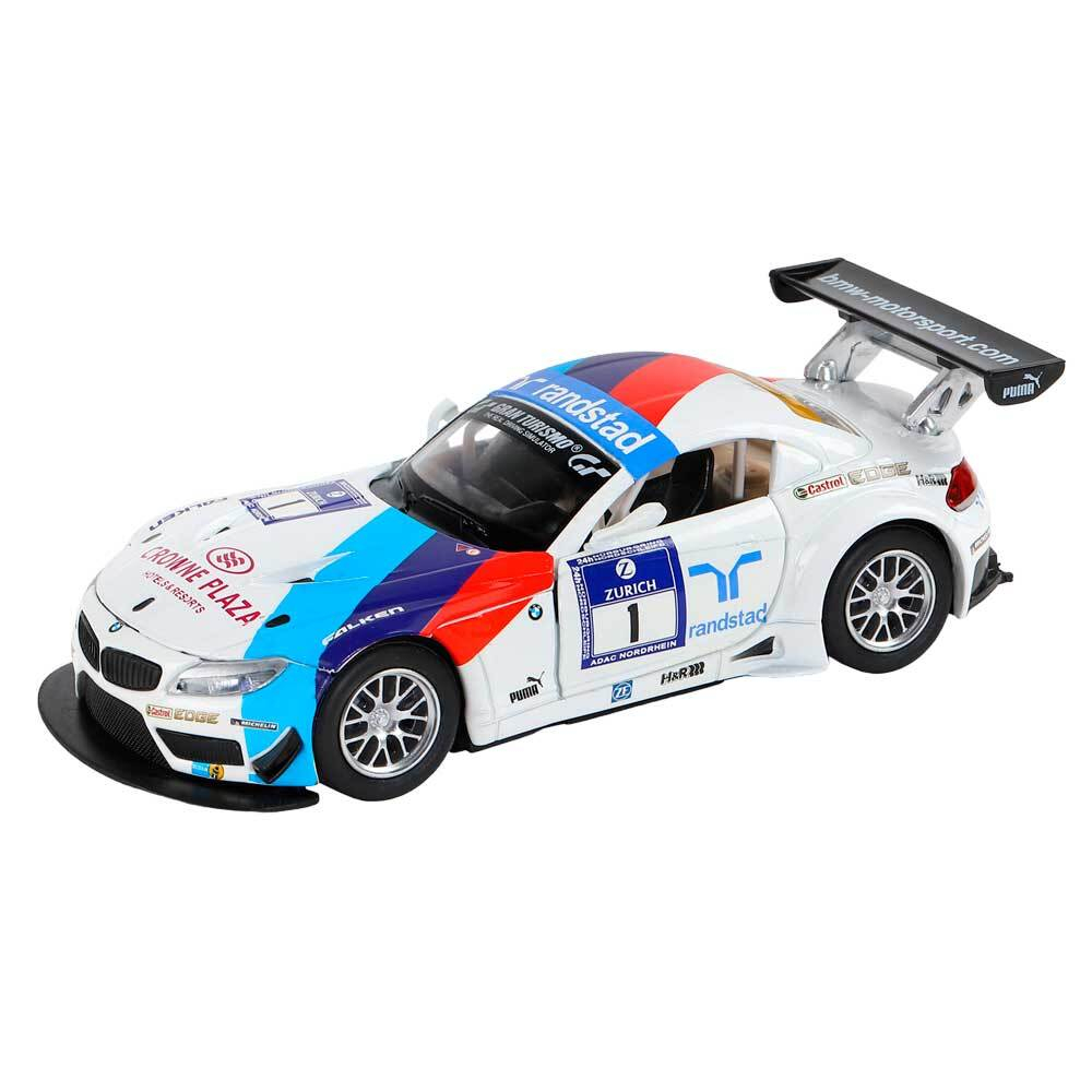 Модель 1:32 BMW Z4 GT3, белый, свет, звук, откр. двери и капот, инерция