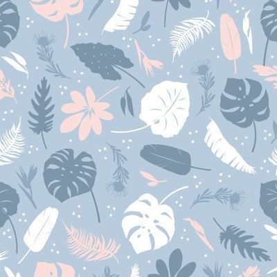 Тропические листья и цветы