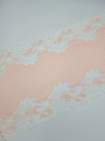 Кружево эластичное розовый/белый К650