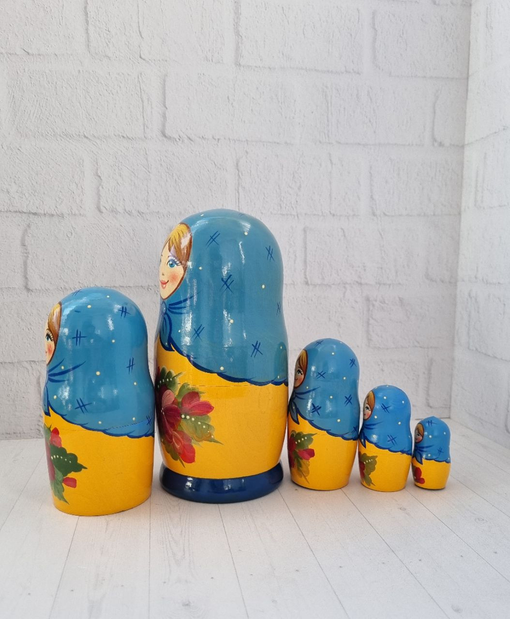 Матрешка 5м 18см цветочная