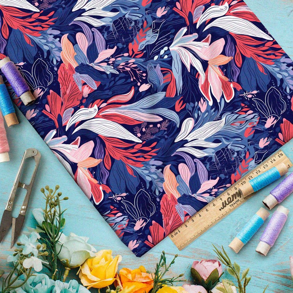 Ткань Барби фантазийная листва