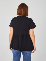 Футболка с баской оверсайз черный