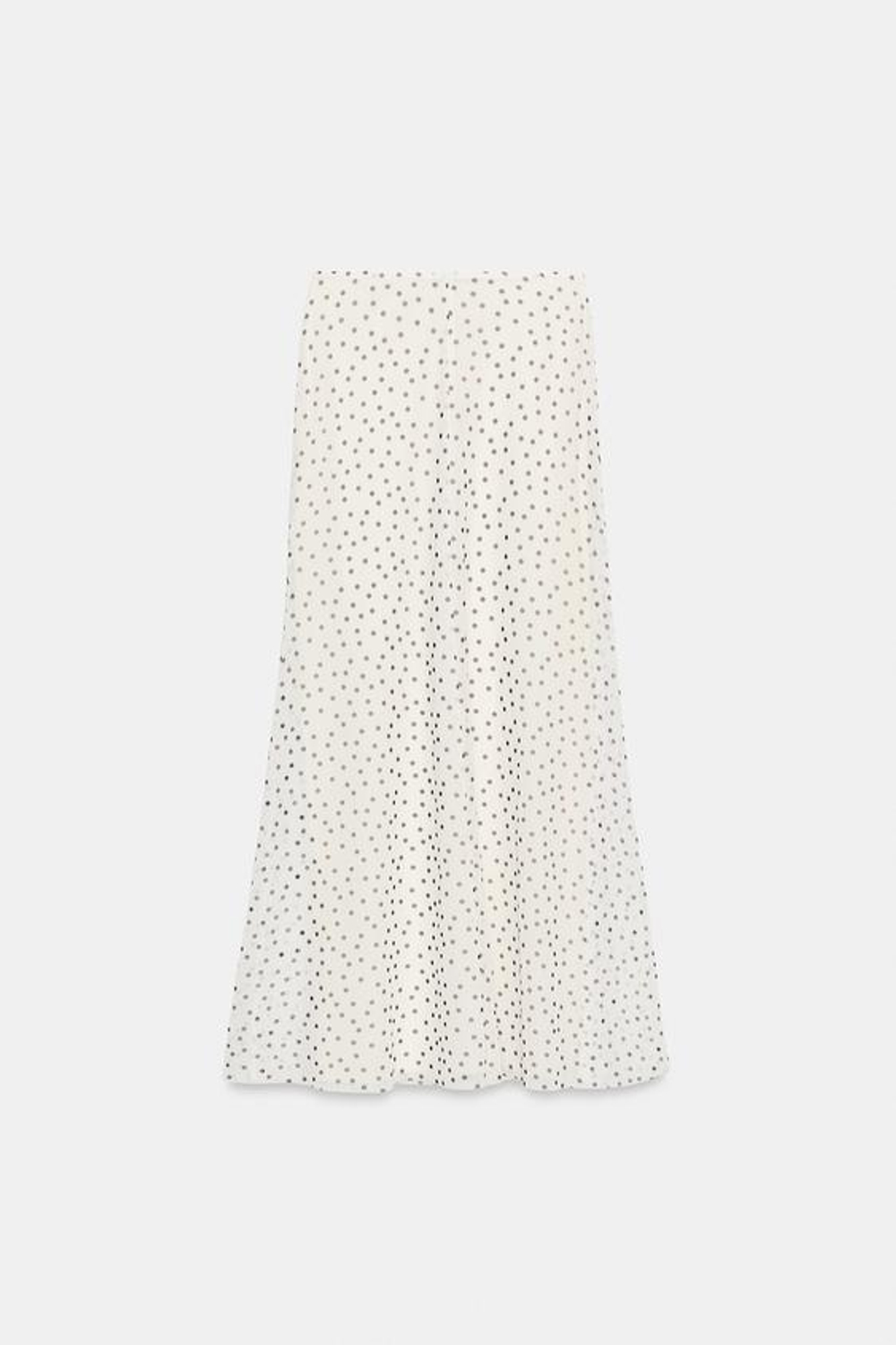 ZARA ЮБКА ИЗ ПОЛУПРОЗРАЧНОЙ ТКАНИ В ГОРОШЕК, БЕЛЫЙ/ЧЕРНЫЙ