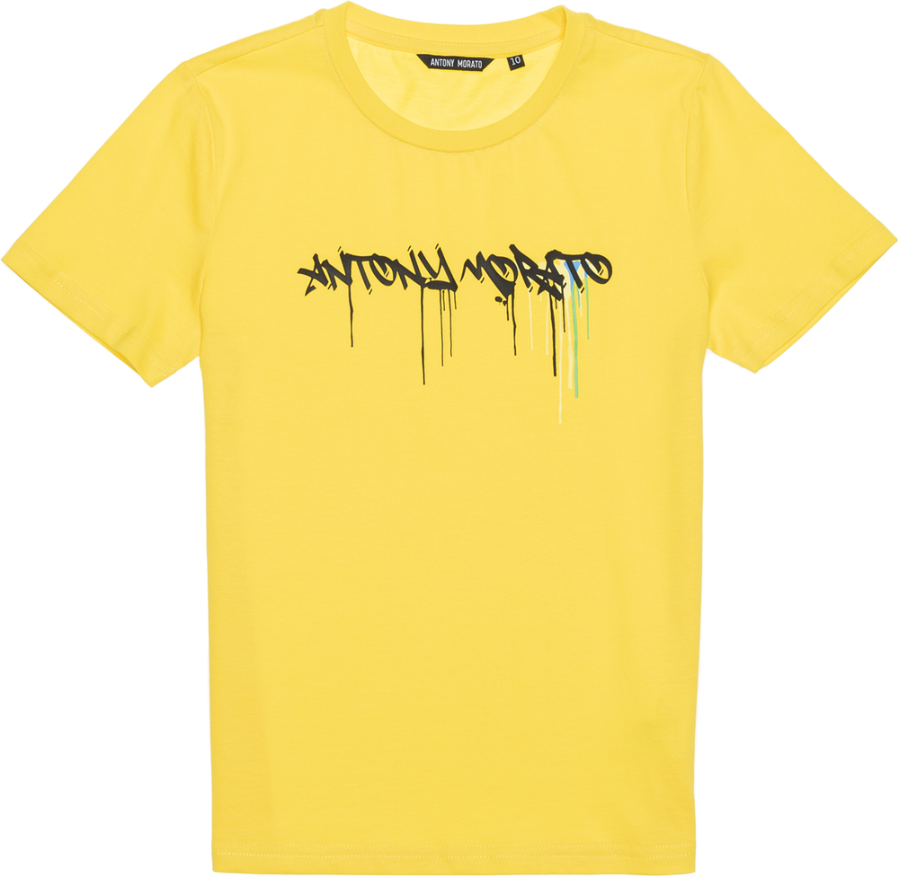 Футболка ANTONY MORATO Желтый/Термопринт: черный логотип (Мальчик)