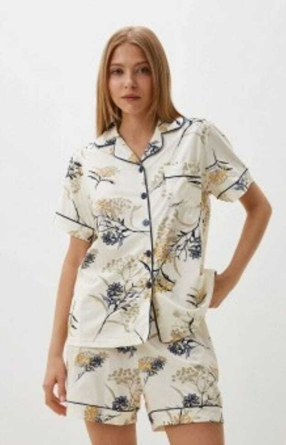 Пижама женская б/в шорты+рубашка К-В2329