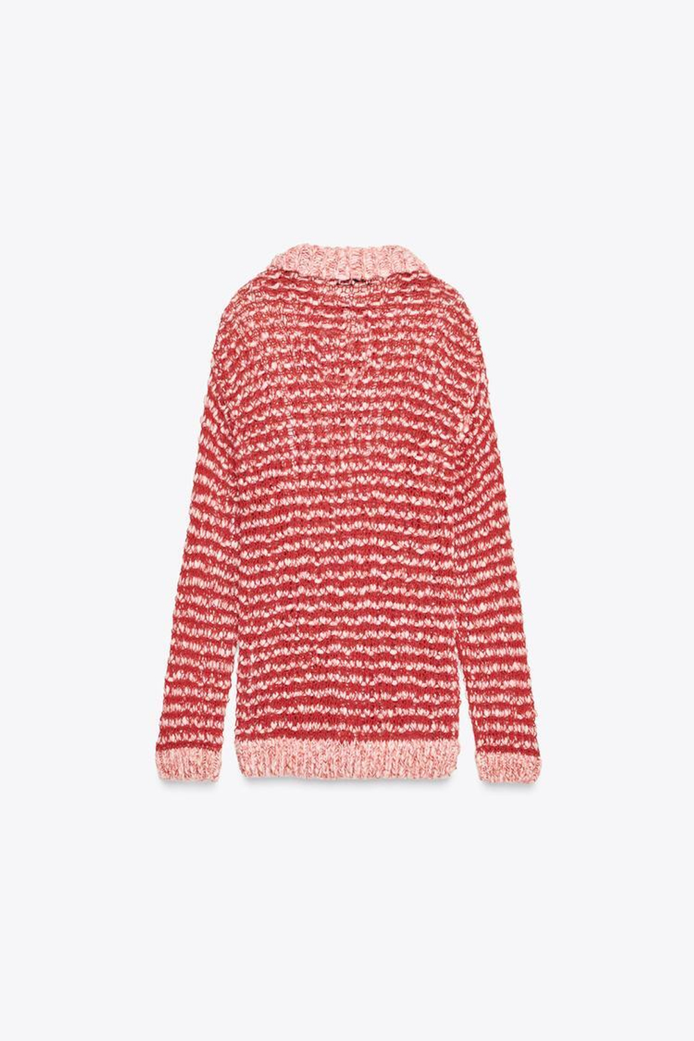 ZARA ТРИКОТАЖНЫЙ СВИТЕР ПОЛО, КРАСНЫЙ