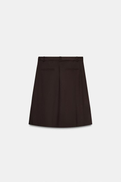 ZARA ЮБКА МИДИ В СКЛАДКУ — ZW COLLECTION, КОРИЧНЕВЫЙ