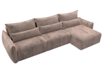 Диван угловой Лига-051 НПБ Лонг угол универсальный ВЕЛЮР TOWER 05 бежевый