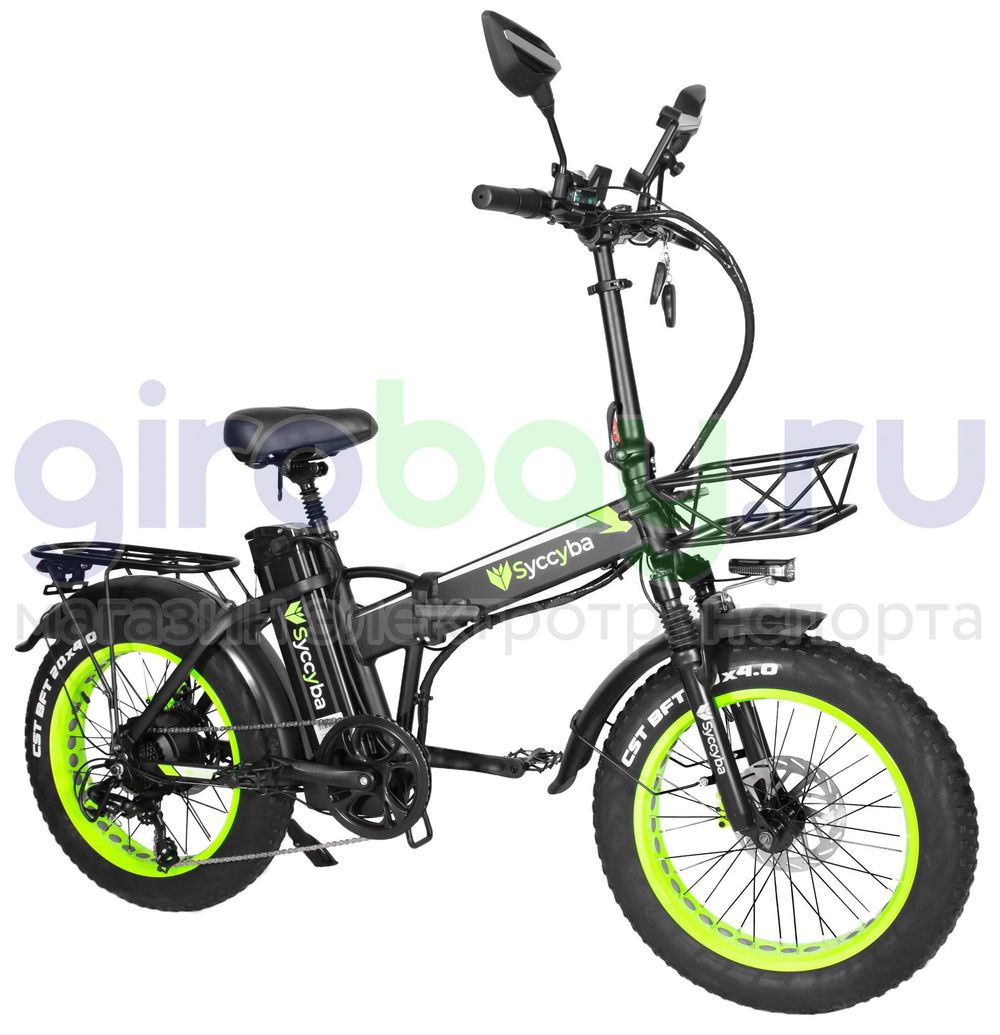 Электровелосипед Syccyba F10 Pro 2025 года (48V/15Ah) - Салатовый обод фото №8