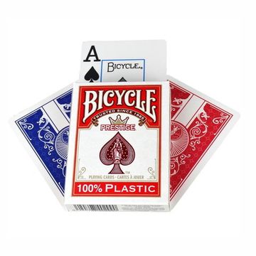 Карты "Bicycle Prestige Rider 100% Plastic Jumbo red/blue"