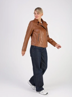 Кожаная куртка демисезонная косуха оверсайз