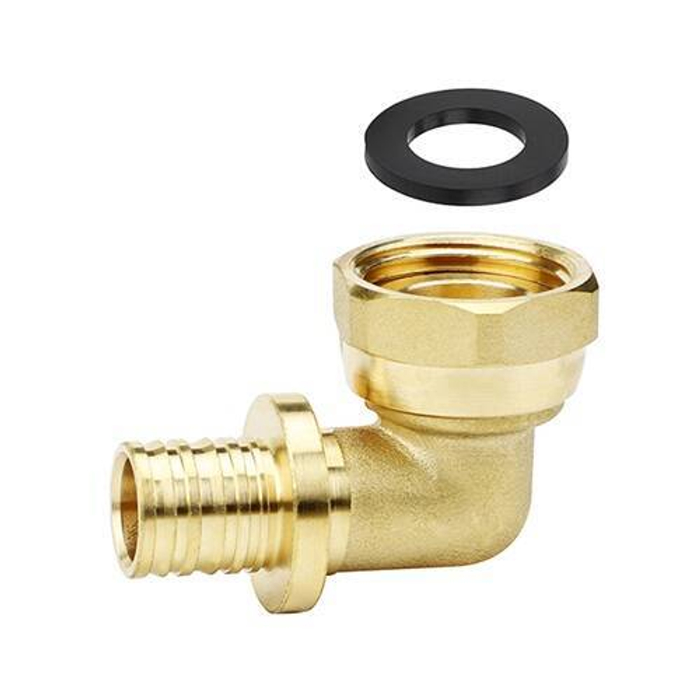 Переход на накидную гайку угловой Varmega Slide-fit - 16 x 3/4" (для PEX труб, латунь)