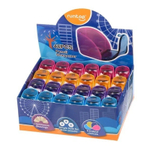 Точилка RunTop, одинарная, с контейнером, серия "Веер", 4 цвета корпуса, с крышкой, 3.5 см