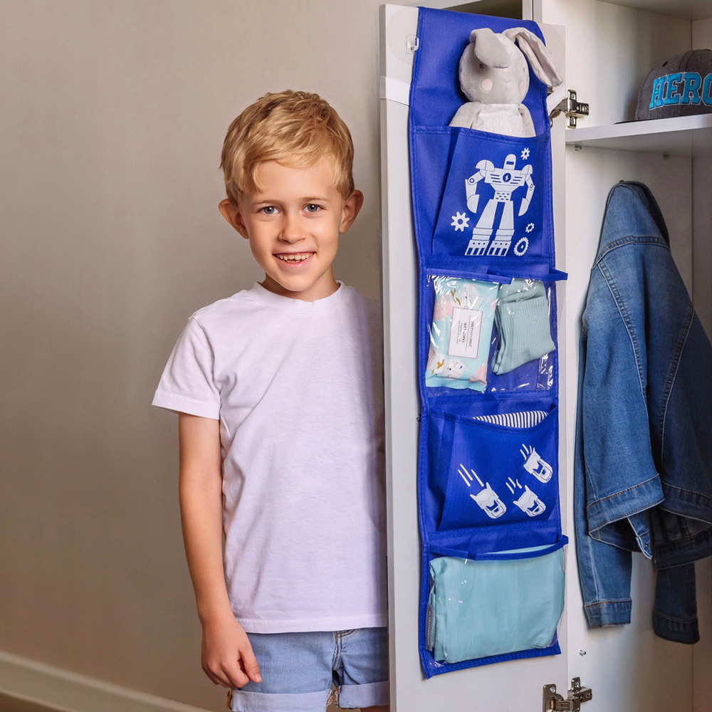 Кармашки для детского сада на резинке. Робот