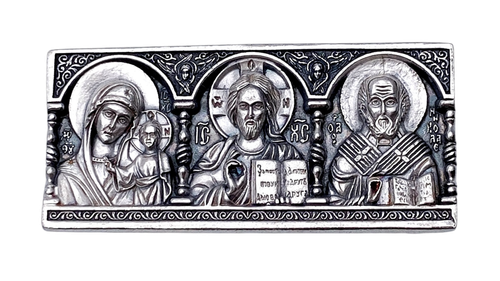 Иконка автомобильная/Чернение/Казанская/Иисус Христос/Николай Чудотворец
