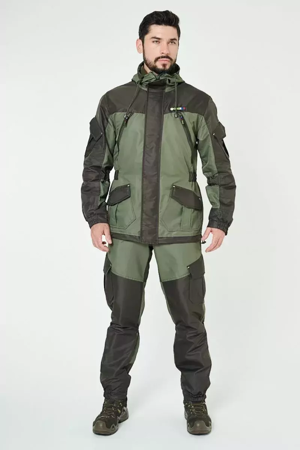 Демисезонный мужской костюм Onerus Горный -5 (Таслан,Флис) Тёмный хаки