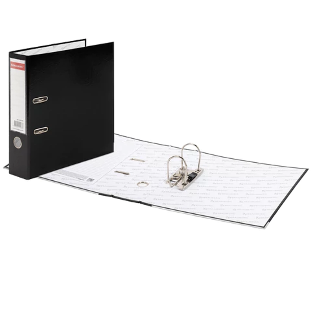 Регистратор 75мм BRAUBERG, покрытие пластик, с уголком, черная