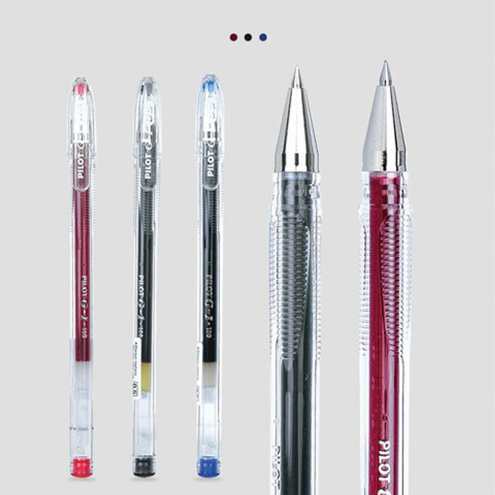 Ручка гелевая PILOT "G-1", КРАСНАЯ, корпус прозрачный, узел 0,5 мм, линия письма 0,3 мм, BL-G1-5T