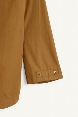 ZARA КУРТКА ИЗ ПОПЛИНА СВОБОДНОГО КРОЯ, ТАБАЧНЫЙ