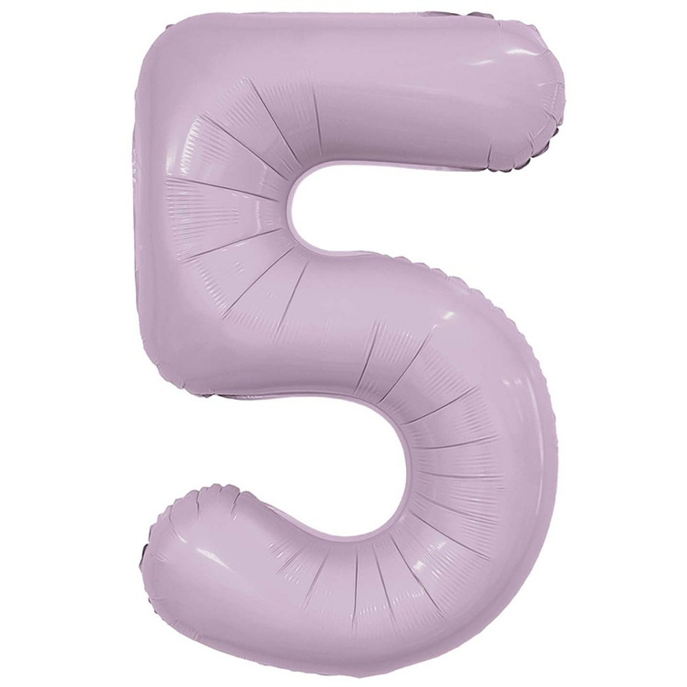 Шар фольгированный Цифра 5 101 см (Сиреневый)
